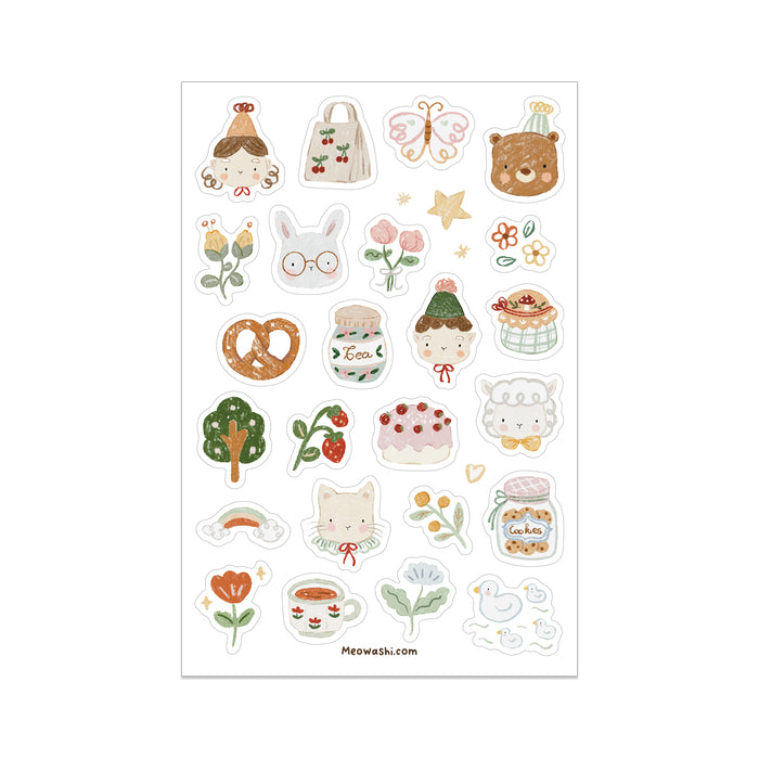 Meowashi Studio - Cute Doodles Washi Sticker Sheet