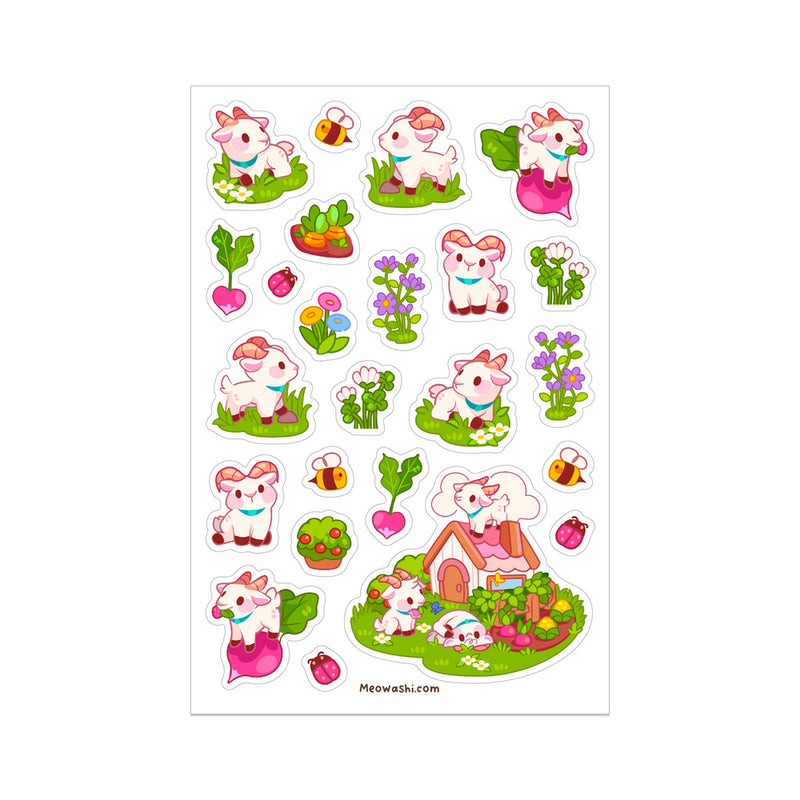 Meowashi Studio - Cute Goat Farm Sticker Sheet