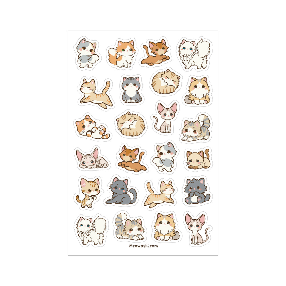 Cute Kittens Sticker Sheet – Meowashi