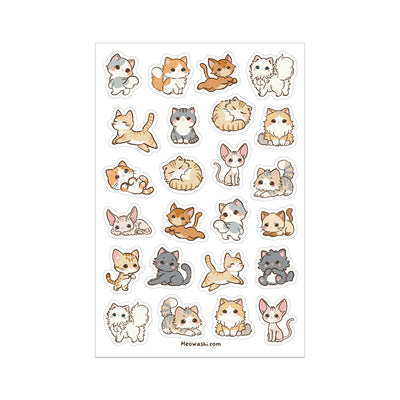 Meowashi Studio - Cute Kittens Sticker Sheet