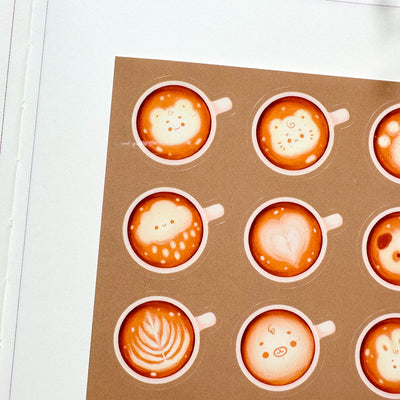 Meowashi Studio - Cute Latte Art Vinyl Sticker