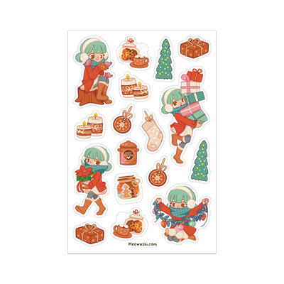 Meowashi Studio - Cute Winter Girl Sticker Sheet