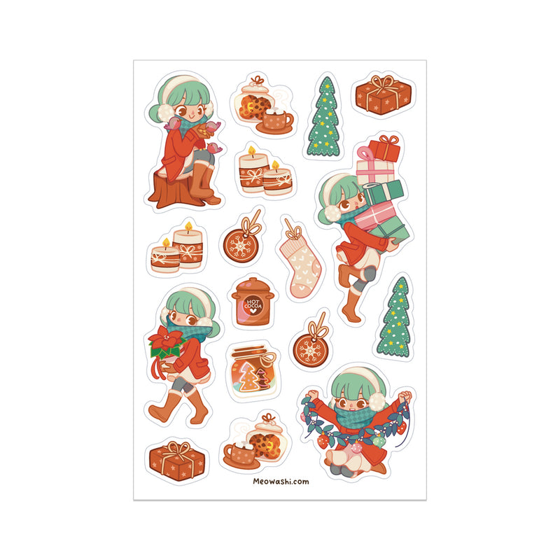 Meowashi Studio - Cute Winter Girl Sticker Sheet