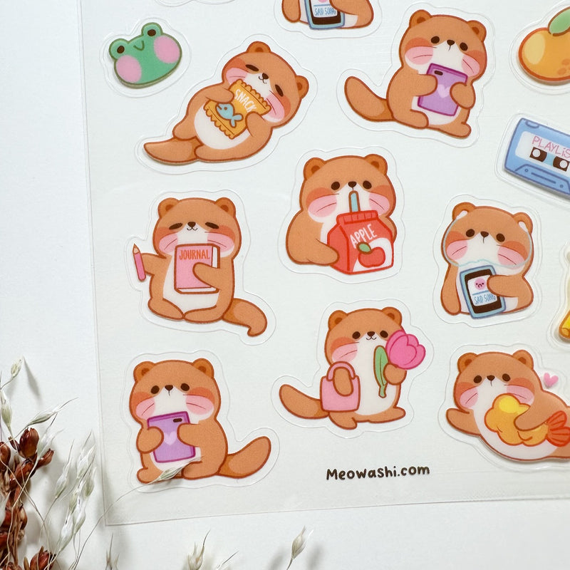 Meowashi Studio - Daily Life of an Otter Clear Sticker Sheet