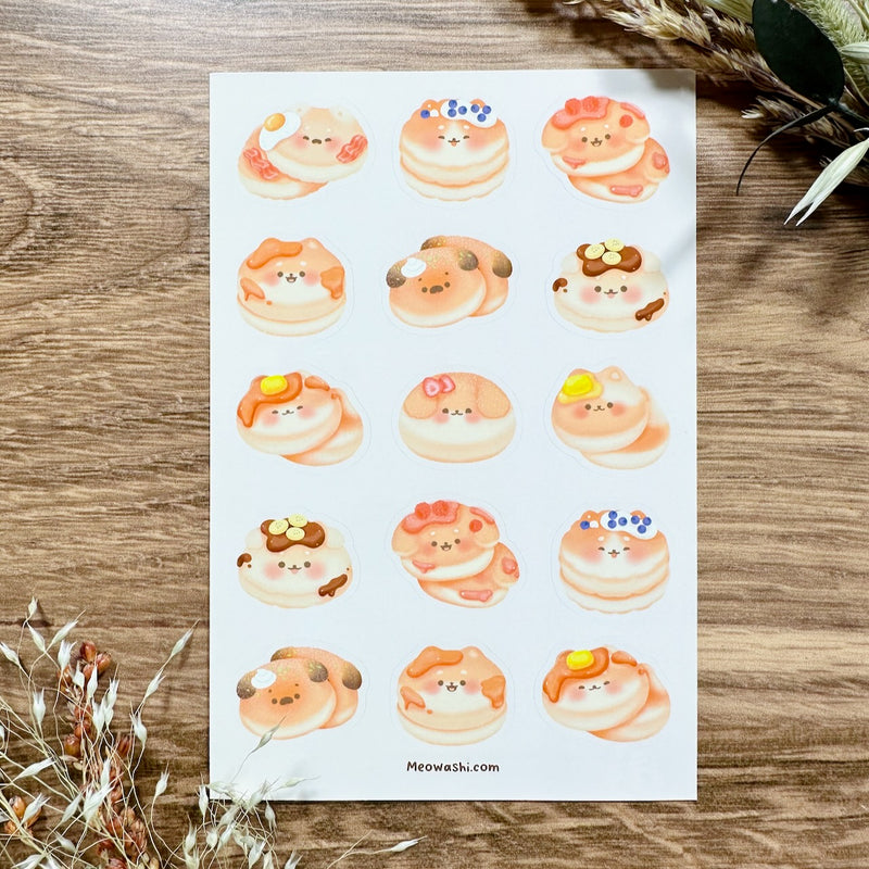 Meowashi Studio - Dog Pancakes Vinyl Sticker Sheet