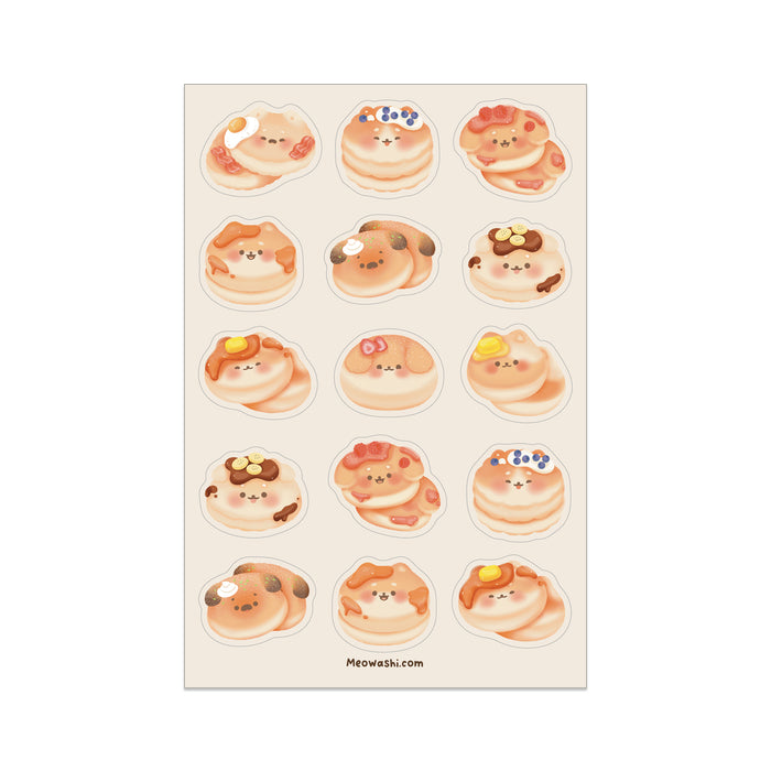 Meowashi Studio - Dog Pancakes Vinyl Sticker Sheet