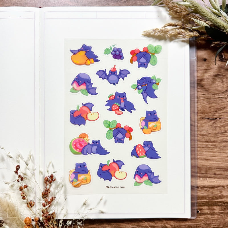 Fruit Bat Clear Sticker Sheet – Meowashi