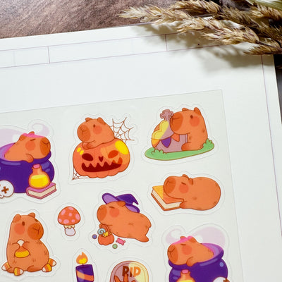 Meowashi Studio - Halloween Capybara Clear Sticker Sheet