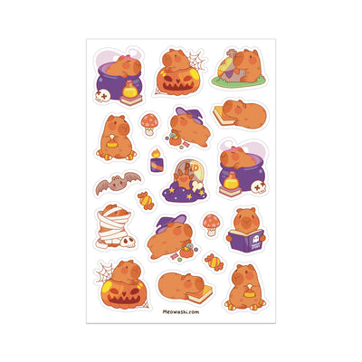 Meowashi Studio - Halloween Capybara Clear Sticker Sheet