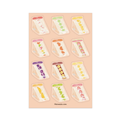 Meowashi Studio - Japanese Fruit Sandwich Sticker Sheet
