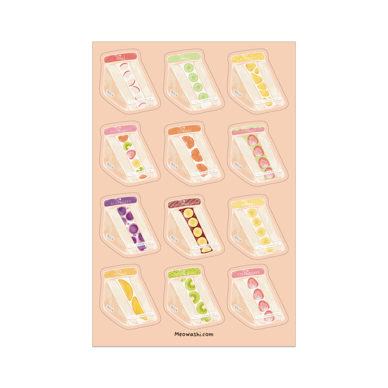 Meowashi Studio - Japanese Fruit Sandwich Sticker Sheet