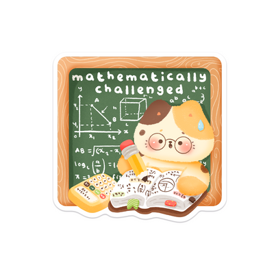 Meowashi Studio - Mathematically Challenged Cat Waterproof Vinyl Sticker