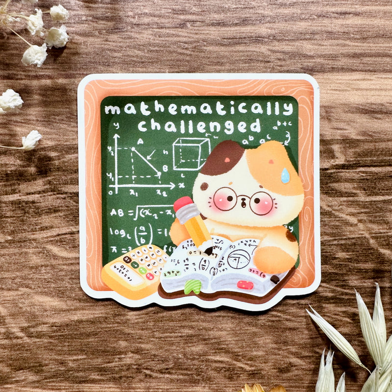 Meowashi Studio - Mathematically Challenged Cat Waterproof Vinyl Sticker