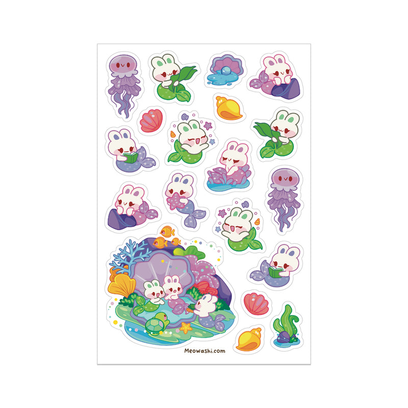 Meowashi Studio - Mermaid Rabbit Sticker Sheet