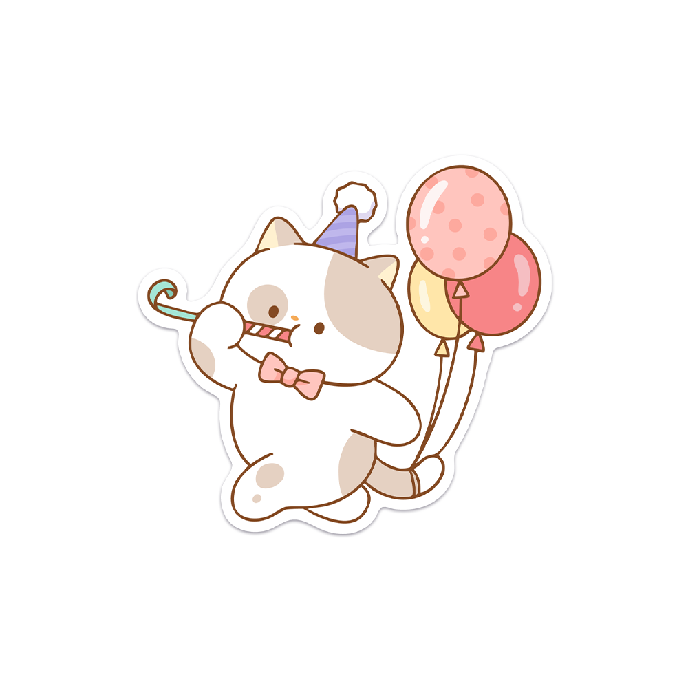 Party Cat Sticker Party Cat II Waterproof Vinyl Sticker – Meowashi