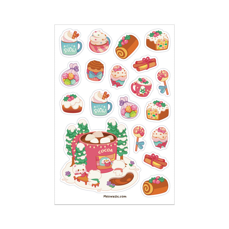 Meowashi Studio - Penguin Hot Chocolate Stand Sticker Sheet