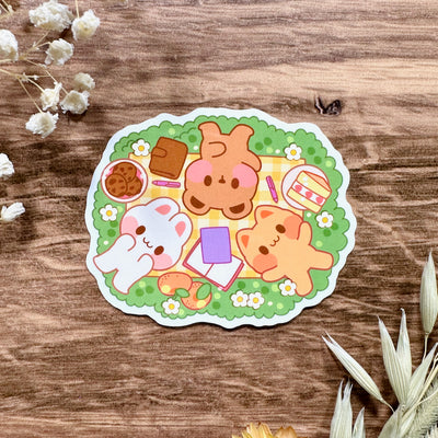 Meowashi Studio - Picnic with Friends Waterproof Vinyl Sticker