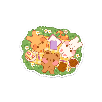 Meowashi Studio - Picnic with Friends Waterproof Vinyl Sticker