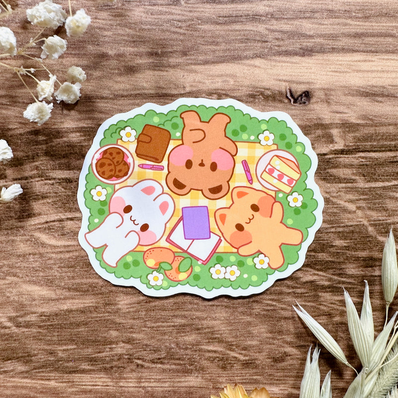 Meowashi Studio - Picnic with Friends Waterproof Vinyl Sticker