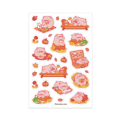 Meowashi Studio - Pig Picnic with Friends Clear Sticker Sheet