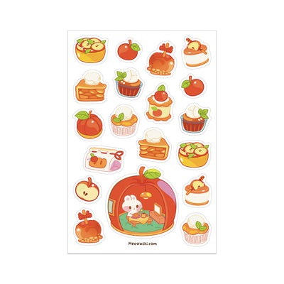 Meowashi Studio - Rabbit Apple House Clear Sticker Sheet