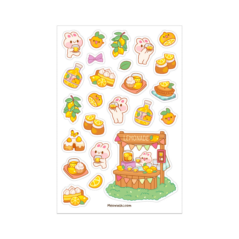 Meowashi Studio - Rabbit Lemonade Stand Sticker Sheet