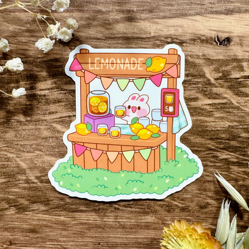 Meowashi Studio - Rabbit Lemonade Stand Waterproof Vinyl Sticker