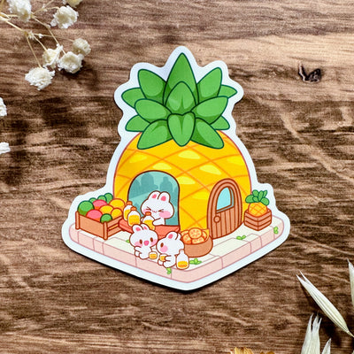 Meowashi Studio - Rabbit Pineapple Juice Shop Waterproof Vinyl Sticker