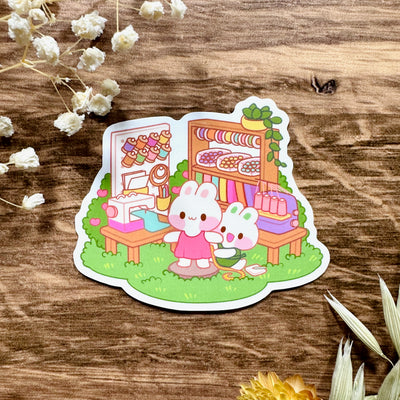 Meowashi Studio - Rabbit Tailor Waterproof Vinyl Sticker