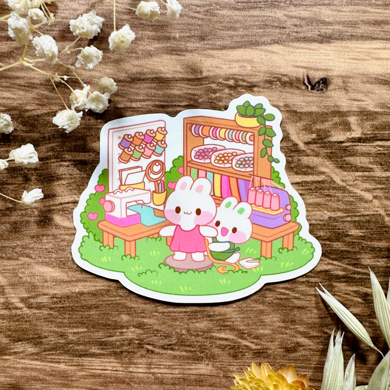 Meowashi Studio - Rabbit Tailor Waterproof Vinyl Sticker