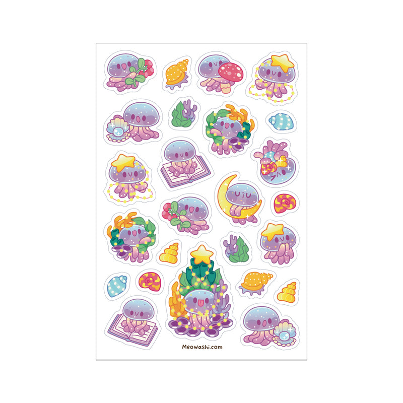 Meowashi Studio - Sparkling Jellyfish Sticker Sheet