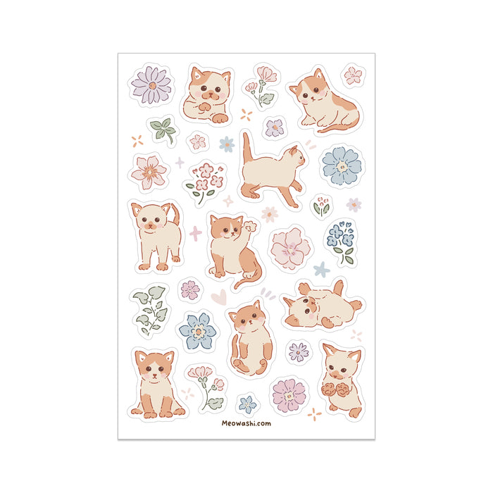 Kitty Spring Sticker Spring Cat Vinyl Sticker Sheet – Meowashi