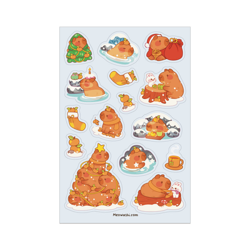 Meowashi Studio - Winter Capybara Sticker Sheet