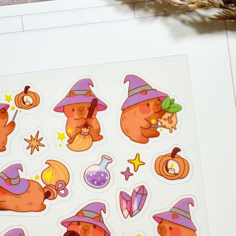 Meowashi Studio - Wizard Capybara Clear Sticker Sheet