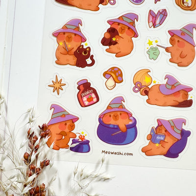 Meowashi Studio - Wizard Capybara Clear Sticker Sheet