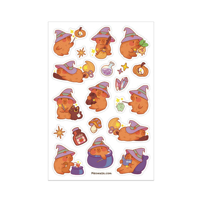 Meowashi Studio - Wizard Capybara Clear Sticker Sheet