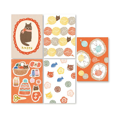 Furukawashiko Winter Limited Edition Sticker Pack - Cat and Yarn QA14