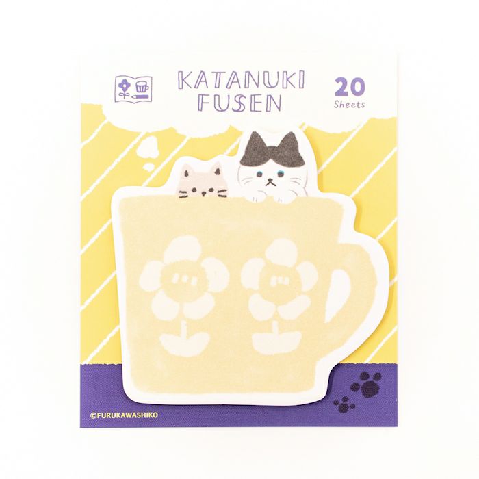 Furukawashiko Watashi-biyori Katanuki Fusen - Cats in a Mug Sticky Notes QF201