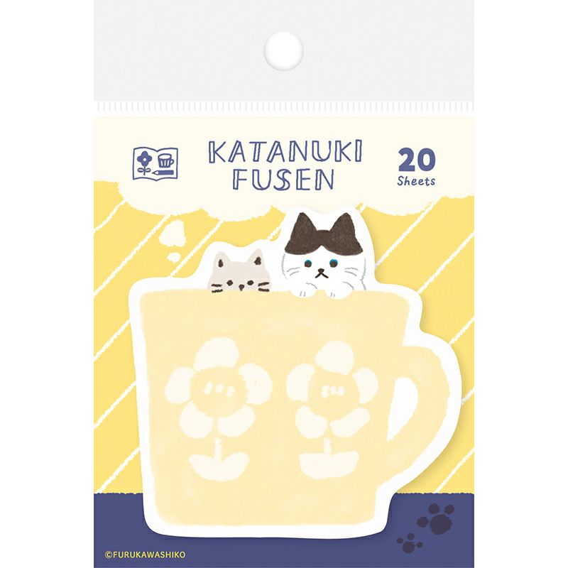 Furukawashiko Watashi-biyori Katanuki Fusen - Cats in a Mug Sticky Notes QF201