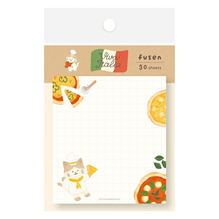 Furukawashiko Viva Italia Sticky Notes - Pizza Cat QF254
