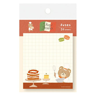 Furukawashiko Viva Italia Sticky Notes - Dessert Bear QF255