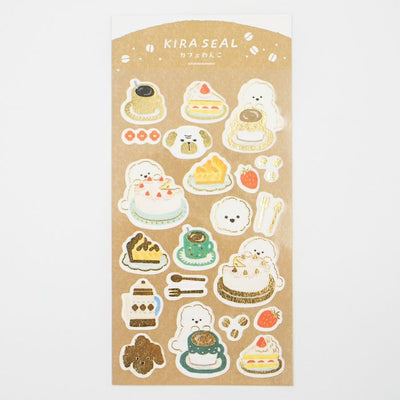 Furukawashiko Winter Limited Edition Gold Foil Sticker - Dog Cafe QS258