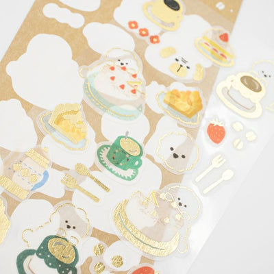 Furukawashiko Winter Limited Edition Gold Foil Sticker - Dog Cafe QS258