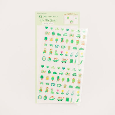 Furukawashiko Watashi-biyori Daily Seal - Green Clear Sticker QS265