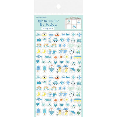 Furukawashiko Watashi-biyori Daily Seal - Blue Clear Sticker QS268