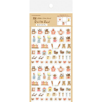 Furukawashiko Watashi-biyori Daily Seal - Brown Clear Sticker QS269