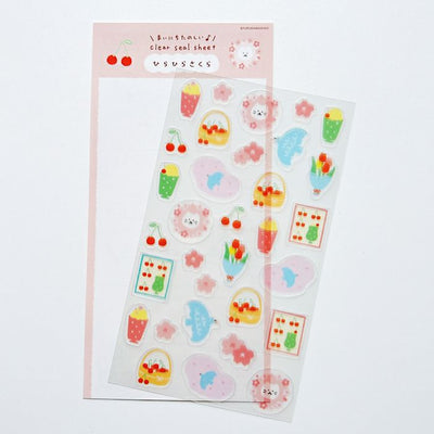 Furukawashiko Spring Limited Edition Clear Sticker - Cat and Sakura QS271