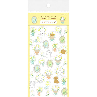 Furukawashiko Spring Limited Edition Clear Sticker - Dog and Mimosa QS273