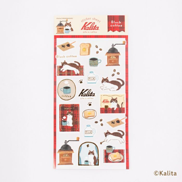 Furukawashiko x Kalita Life is Coffee Gold Foil Sticker - Black Coffee QS304