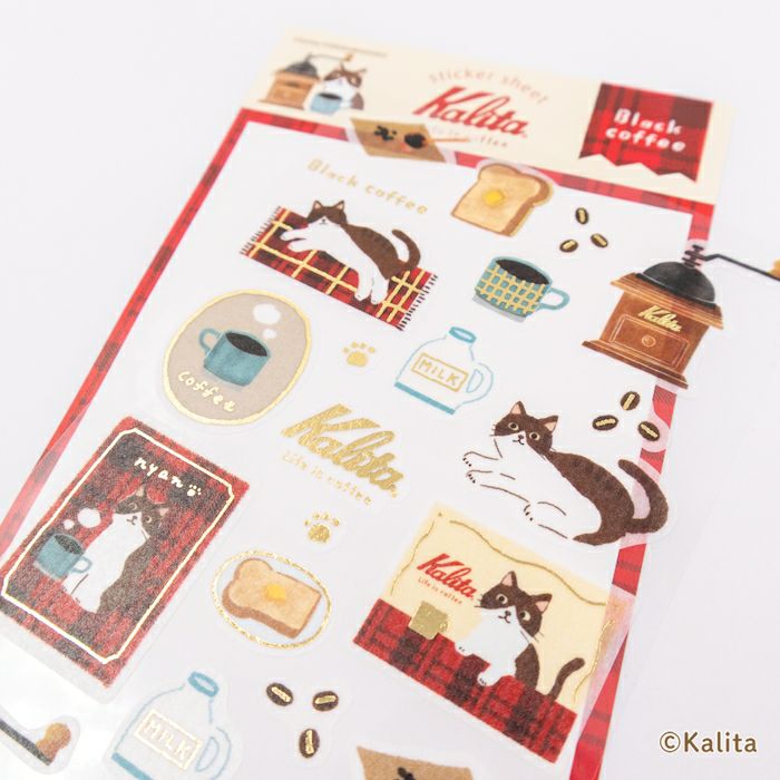 Furukawashiko x Kalita Life is Coffee Gold Foil Sticker - Black Coffee QS304
